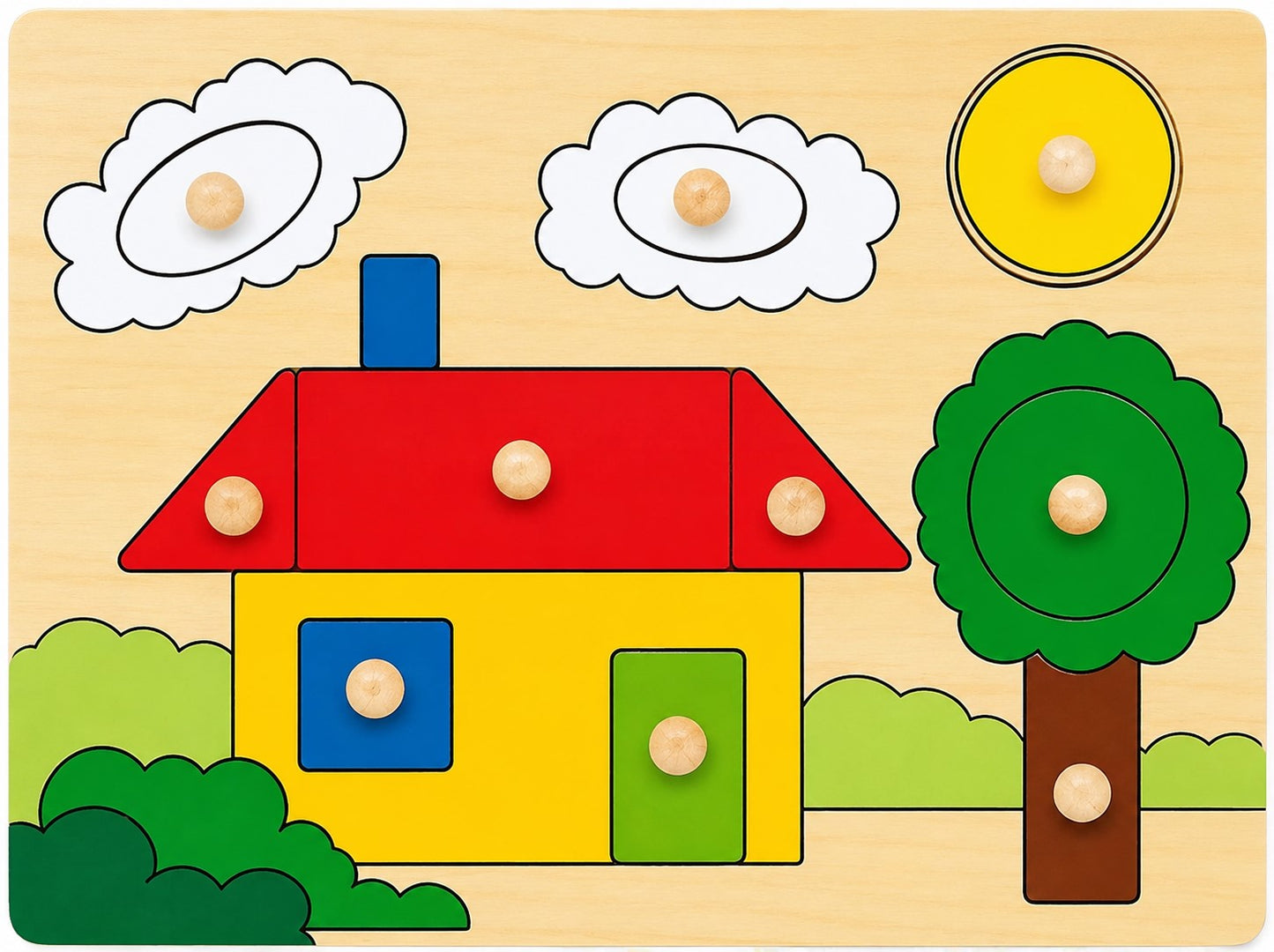 10 Pce Knob Puzzle – House