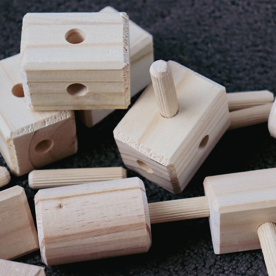 Wooden puzzle pieces to play and enjoy